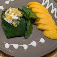 Mango sticky rice (don't skip it!) at Sukawatee  in St Albans