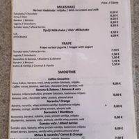 Menu4  at Caffe Bar YES in Pjescana Uvala