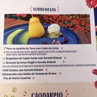 Dessert description   at Dona Chica na Horta in Campos Do Jordao
