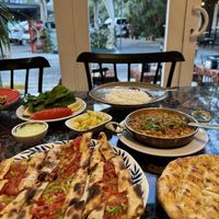Vegan pide and chana masalaa  at Nazilli Pide & Appi's Indian-Pakistani Restaurant in Fethiye