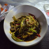 Zucchini ramen at Sisu Kitchen %100 Vegan in Antalya