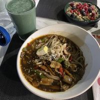 Classic Ramen and Spirulina smoothie 10/10  at Sisu Kitchen %100 Vegan in Antalya