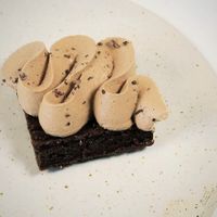 brownie w chocolate mousse  at Atelier sablé in Mechelen