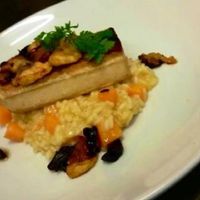 pumkin Risotto w smoked Tofu at Dini Mueter Bar and Spielplatz in Zurich