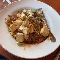 sherpa rice with teriyaki tofu  at River's End Restaurant in Bryson City
