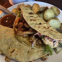 Quesadilla with roasted potatoes   at be love in Victoria