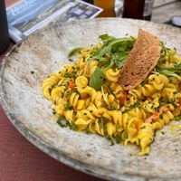 Kamut-Fusilli mit Gemüse und Kurkuma   at Naturnser Alm in Naturno