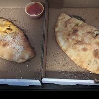 Earth mother calzone with vegan cheese   #Veganuary at Two Boots Nashville in Nashville