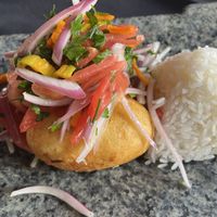 Apu Crispy Stuffed Potato  at Apu Verónica in Ollantaytambo