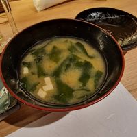 Miso soup at Shojin Sushi Minamo in Osaka