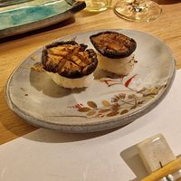 Shitake nigiri at Shojin Sushi Minamo in Osaka