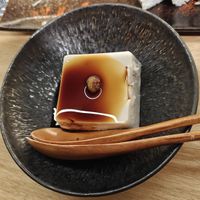 This tofu had such creamy firm texture, the sauce and wasabi really elevated the flavours at Shojin Sushi Minamo in Osaka