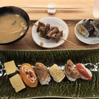 Evening vegetarian sushi assortment 夜の精進寿司盛り合わせ定食 at Shojin Sushi Minamo in Osaka