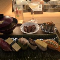 Sampler plate at Shojin Sushi Minamo in Osaka