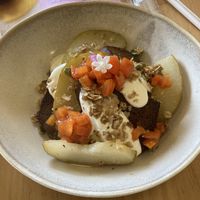 Pumpkin French toast, seasonal (?) dish. Usually I avoid the sweet stuff but I don’t get to eat this kind of thing anymore so jumped at the chance.  at Folksaka in Osaka