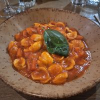 Vegan pasta in tomato sauce at TONI in Dublin