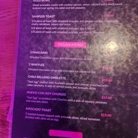 Vegan menu options at Madres Brunch in Riverside