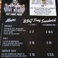 Menu 1 at Saint Monday in East London