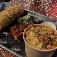 Tofu BBQ with Mac&Cheese and Corn on the Cob at Saint Monday in East London