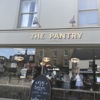 Outside plaza seating available, as well as indoor tables.  at The Pantry in Downham Market
