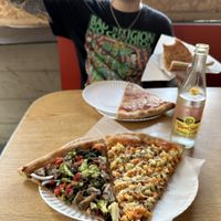 Veggies & macncheese, my personal favorites.  at Vinnie's Pizzeria in Brooklyn