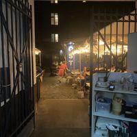 Outside sitting area in the back of the building   at Osmans Töchter in Berlin