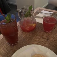 Pomegranate ice tea (super delicious) and elderberry mint lemonade  at Osmans Töchter in Berlin