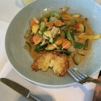 Wok veg (minus rice plus hash brown… we shared)  at Golf Restaurant Sachsenross in Noerten-hardenberg