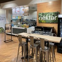 View from inside Kowalski's Market at Nekter Juice Bar in Edina