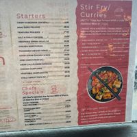 Menu  at Mizo in Belfast