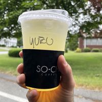 Yuzu green tea (brewed to order)  at Society Coffee Bar in Somerset