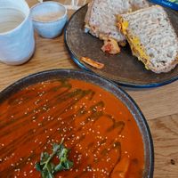 Soup and sandwich at Open House  in Hathersage