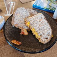 Cheese and Kimchi toastie at Open House  in Hathersage