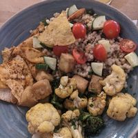 Israeli Couscous with Fried Maple Tofu at Les Insulaires in Laval