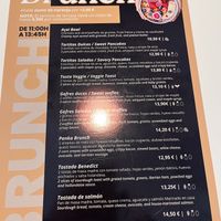 One vegan option on brunch menu  at Panka Street Food in Salamanca