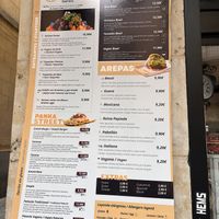 A few options on the menu  at Panka Street Food in Salamanca