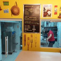 Menu of the day inside the shop at Cangote Sorvetes in Sao Paulo