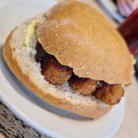 Vegan sausage sandwich. at Spurn Point Visitor Centre Cafe in Hull