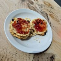 Scone with jam. at Spurn Point Visitor Centre Cafe in Hull