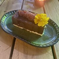 The dessert, a very rich mousse type cake/slice  at Hotel Nacional in Melbourne