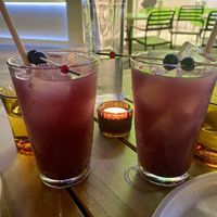 The tasty blueberry cocktails  at Hotel Nacional in Melbourne