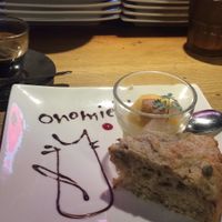 Vegan cake and ice cream (more like a sorbet) set. at Yamaneko Cafe in Onomichi