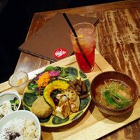 Vegan dinner at Yamaneko Cafe in Onomichi