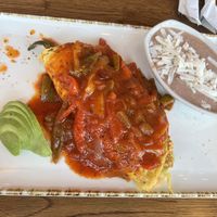 Vegan Chile relleno omelette  at Madres Brunch in Bellflower