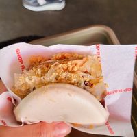 Tofu and sour vegetables bun with peking sauce and peanuts at Shop Ramen in Fitzroy