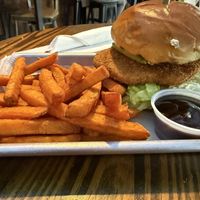 Heady Veggie “chicken” burger  at Southside Junction Tap House in Fayetteville