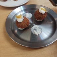 Aubergine arancini at Grasa in Barcelona