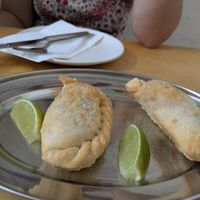 Fried empanadas with lime at Grasa in Barcelona