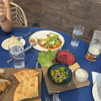 Mezze platter and vegan burrata  at The Anchor Inn in Alton