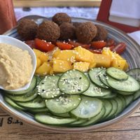 Poke bowl with falafels  at O Sorriso in Porto Covo